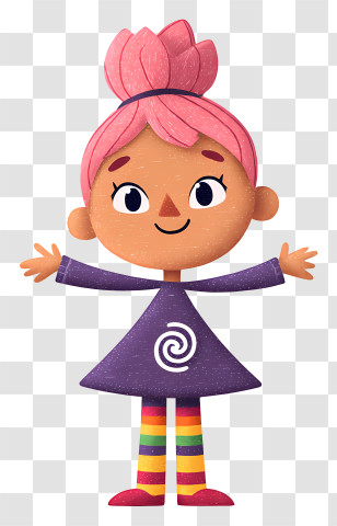 Pinky Dinky Doo - Cute Pink-Haired Girl Transparent PNG