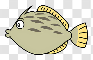 Cartoon - Cartoon Fish With Yellow Fins Transparent PNG