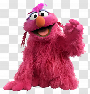 Telly Monster - Pink Fuzzy Cartoon Character Transparent PNG