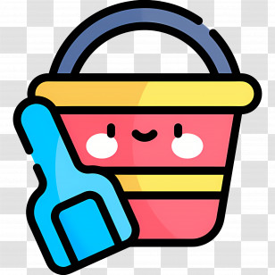 Toy Shovel - Cute Bucket And Spade Illustration Transparent PNG