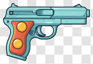 Toy Revolver - Cartoon Teal Toy Gun Transparent PNG