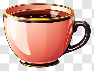 Coffee Cup - Pink Coffee Cup Illustration Transparent PNG
