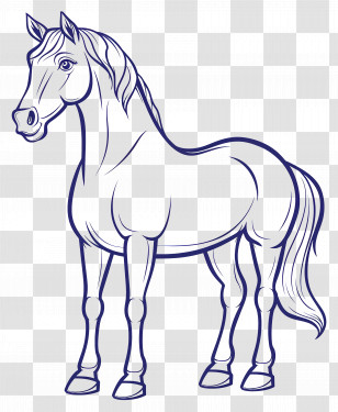 Horse Outline - Simple Outline Sketch Of A Horse Transparent PNG