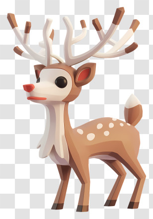 Reindeer - Geometric Reindeer Illustration In Modern Style Transparent PNG