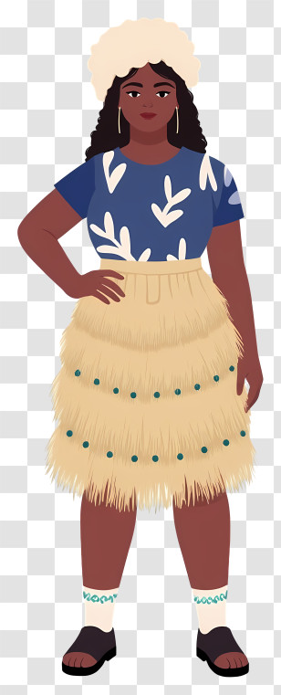South Africa People - Traditional Grass Skirt Outfit Transparent PNG
