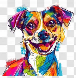 Dog - Vivid Illustration Of A Dog In Bright Colors Transparent PNG