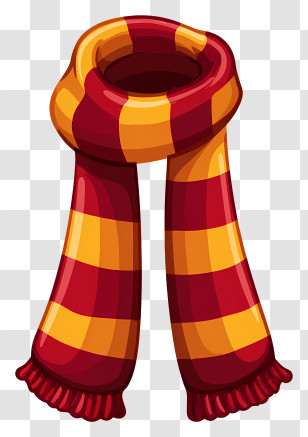 Gryffindor Scarf - Warm Striped Scarf In Red And Yellow Transparent PNG