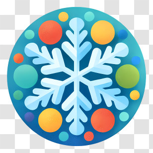 Snow Icon - Colorful Snowflake Symbol Transparent PNG