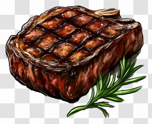 Steak - Grilled Steak With Rosemary Transparent PNG
