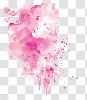 Pink Watercolor Splash - Abstract Pink Watercolor Splash Design Transparent PNG