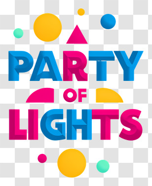 Party Of Lights - Colorful 'Party Of Lights' Text Design Transparent PNG