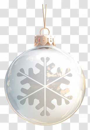 White Christmas Bauble - Transparent Christmas Ornament With Snowflake Design Transparent PNG