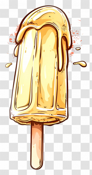 Stick Ice Cream - Melting Popsicle Cartoon Art Illustration Transparent PNG