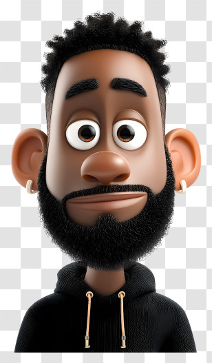 3d Male Avatar - 3D Cartoon Character With Beard Transparent PNG