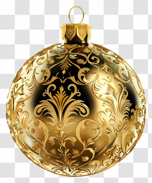 Gold Christmas Ornament - Gold Christmas Ornament Ball Transparent PNG