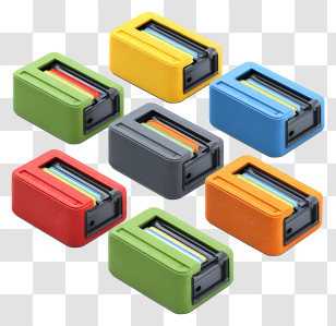 Set Of Printer Cartridges - Colorful Pencil Sharpeners Transparent PNG