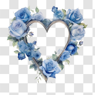 Watercolor Blue Roses
 - Light Blue Rose Heart Wreath Transparent PNG