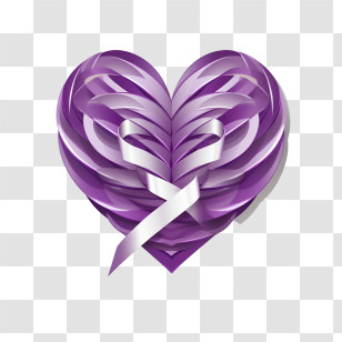 Purple Heart Day - Purple Ribbon Heart Decoration Transparent PNG