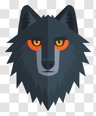 Wolf Icon - Fierce Wolf Face With Orange Eyes Transparent PNG