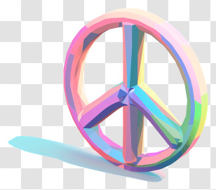 Peace Sign - Rainbow Colored Peace Symbol Transparent PNG