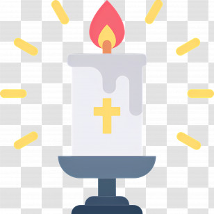 Candle Lighting - Religious Candle With Cross Illustration Transparent PNG
