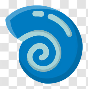 Seashell Icon - Blue Spiral Shell Transparent PNG