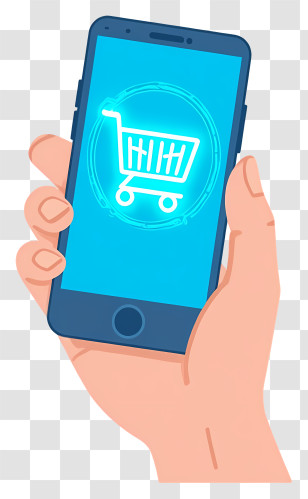 Hand Holding Phone Shopping - Mobile Shopping App In Hand Transparent PNG