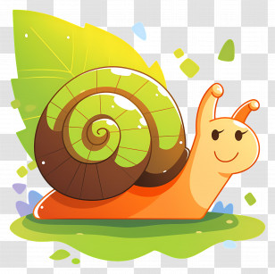 Cute Snail - Cartoon Snail Illustration Transparent PNG