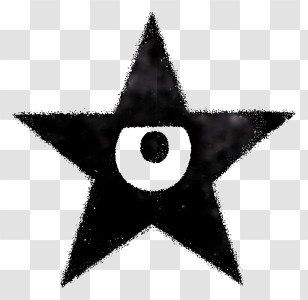Glitter Star Symbol - Black Star With Eye Transparent PNG