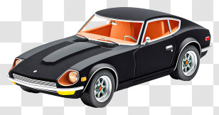 Black Sports Car - Black Classic Car Illustration Transparent PNG