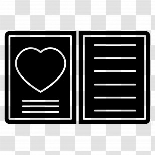 Invitation Card - Heart In Open Book Icon Transparent PNG