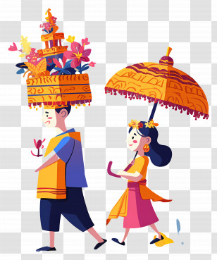 Grebeg Festival - Cultural Procession With Umbrellas Transparent PNG