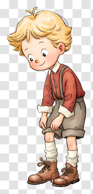 Little Boy - Cute Boy In Vintage Clothes Smiling Transparent PNG