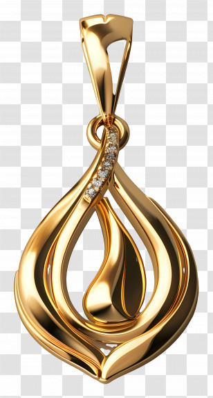 Gold Pendant - Elegant Gold Pendant Transparent PNG