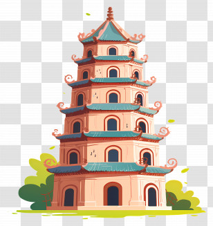 Thien Mu Pagoda - Traditional Pagoda Building Transparent PNG