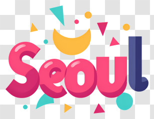 Seoul - Seoul Colorful Typographic Logo Transparent PNG
