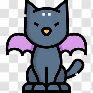 Halloween Cat - Cat With Bat Wings For Halloween Transparent PNG