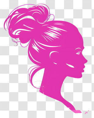 Pink Barbie Head Silhouette - Pink Silhouette Of Woman Illustration Transparent PNG