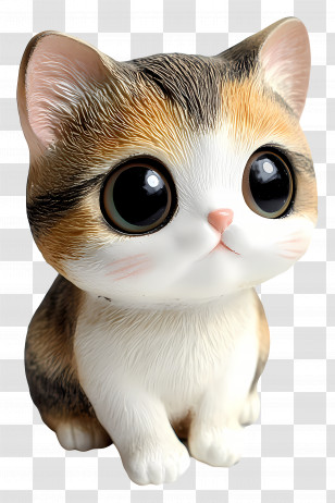 Lovely Cat - Cute Kitten With Big Eyes Transparent PNG