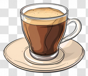 Espresso Coffee - Coffee In A Small Glass Cup Illustration Transparent PNG