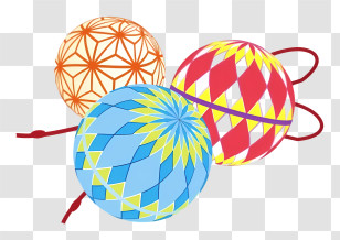 Icon - Colorful Patterned Balls Transparent PNG