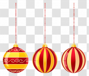 Hanging Christmas Balls - Red And Gold Christmas Ornaments Transparent PNG