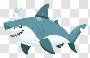 Cute Shark - Friendly And Happy Cartoon Shark Illustration Transparent PNG