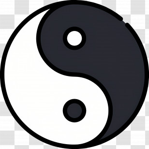 Yin Yang - Minimalist Yin Yang Symbol Representing Balance And Harmony Transparent PNG