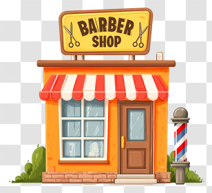 Barber Shop - Small Cute Doodle House Transparent PNG