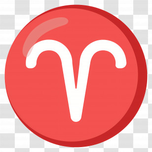 Aries Emoji - Red Aries Zodiac Symbol Transparent PNG