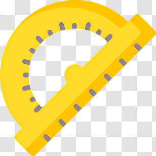 Protractor - Yellow Protractor For Measuring Angles Transparent PNG