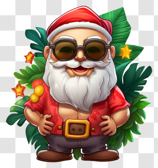 Christmas Elements - Tropical Santa Claus Illustration For Christmas Transparent PNG
