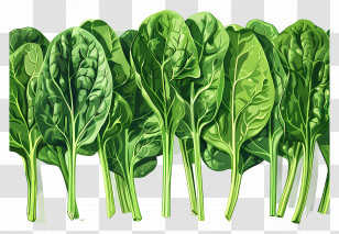 Spinach - Artistic Depiction Of Fresh Spinach Leaves Transparent PNG