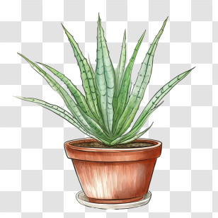 Aloe Vera - Aloe Vera Plant In A Pot Transparent PNG